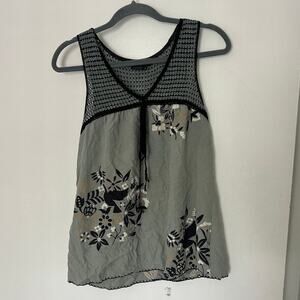Vintage Y2K BCBG 100% Silk Babydoll Floral Tank Top